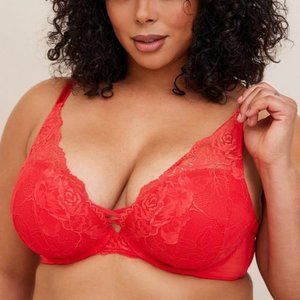 Torrid XO Pushup Plunge Lace Straight Back Bra